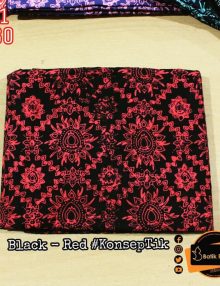 Batik BangSin : Kain M1 160 Merah - Hitam