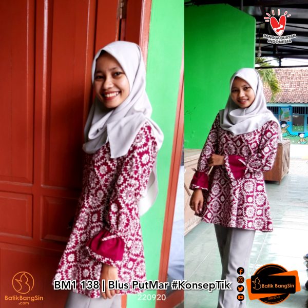 Blus Batik BangSin Maroon