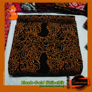 Kain TribalTik Batik BangSin Emas - Hitam