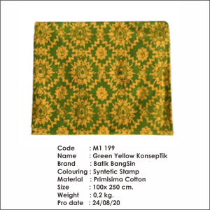 M1 199 | Kain #KonsepTik Kuning Hijau Batik BangSin